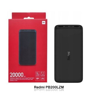پاور بانک اصل ردمی 20000 میلی آمپر مدل Redmi 20000mAh PB200LZM شیائومی گلوبال رنگ مشکی با کابل شارژ اورجینال و اصلی