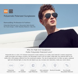 عینک آفتابی دودی پلاریزه ضداشعه فرابنفش تی اس می شیاومی شیامی شیائومی | Xiaomi Mi TS Turok Steinhardt UV Polarized Sunglasses Eyeware Stainless Sun Lenses UV Proof